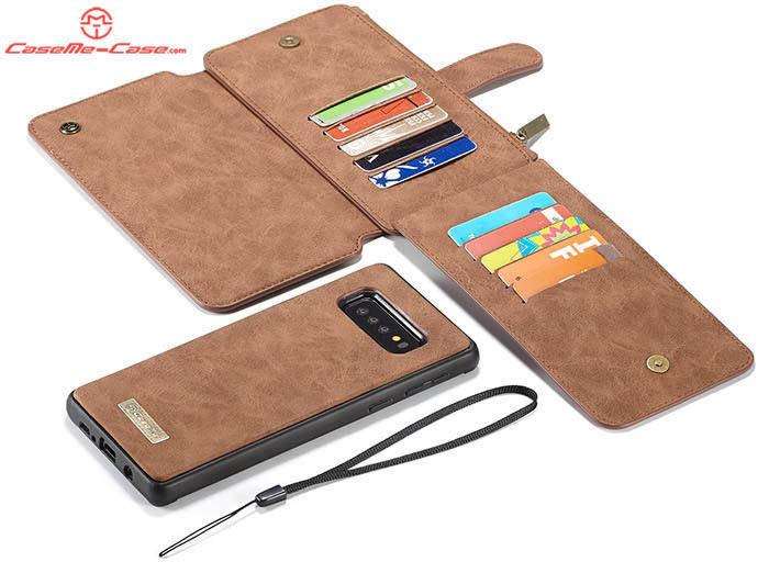 CaseMe Samsung Galaxy S10 Zipper Wallet Magnetic Detachable 2 in 1 Folio Flip Case