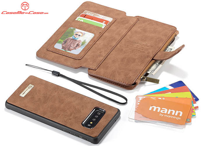 CaseMe Samsung Galaxy S10 Zipper Wallet Magnetic Detachable 2 in 1 Folio Flip Case