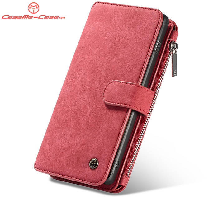 CaseMe Samsung Galaxy S10 Plus Zipper Wallet Magnetic Detachable 2 in 1 Folio Flip Case