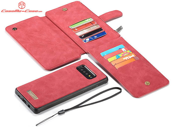 CaseMe Samsung Galaxy S10 Zipper Wallet Magnetic Detachable 2 in 1 Folio Flip Case