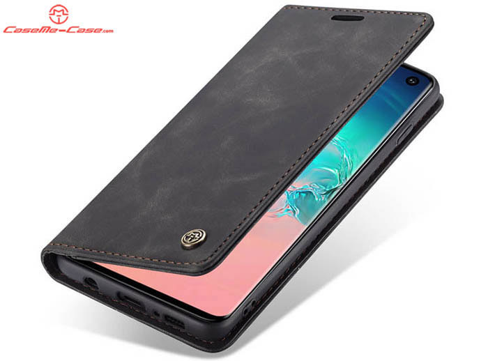 CaseMe Samsung Galaxy S10 Retro Wallet Kickstand Magnetic Flip Leather Case