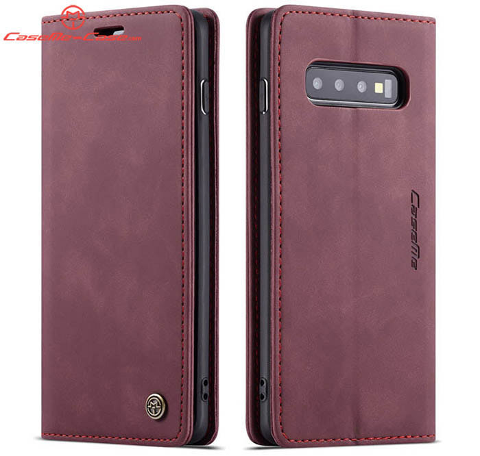 CaseMe Samsung Galaxy S10 Retro Wallet Kickstand Magnetic Flip Leather Case