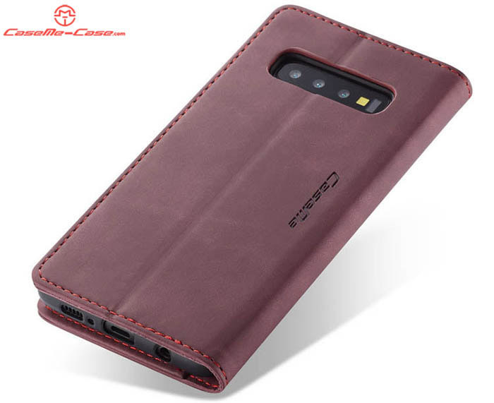 CaseMe Samsung Galaxy S10 Retro Wallet Kickstand Magnetic Flip Leather Case