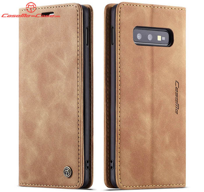 CaseMe Samsung Galaxy S10e Retro Wallet Kickstand Magnetic Flip Leather Case