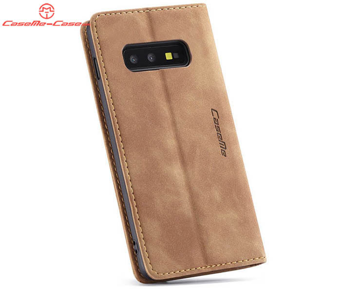 CaseMe Samsung Galaxy S10e Retro Wallet Kickstand Magnetic Flip Leather Case