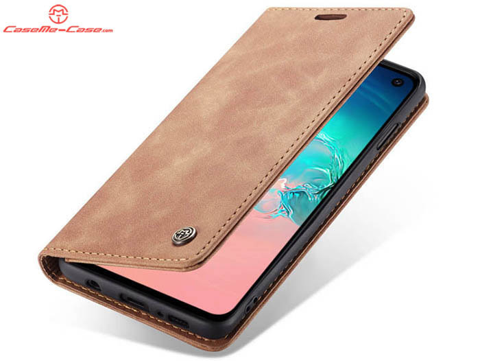 CaseMe Samsung Galaxy S10e Retro Wallet Kickstand Magnetic Flip Leather Case
