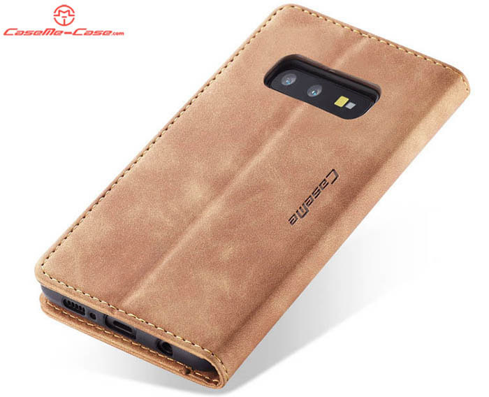 CaseMe Samsung Galaxy S10e Retro Wallet Kickstand Magnetic Flip Leather Case
