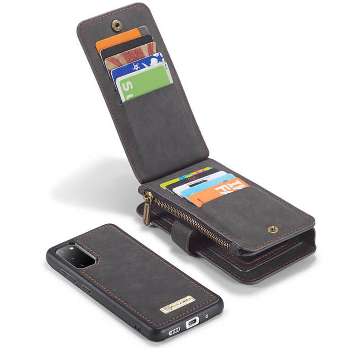 CaseMe Samsung Galaxy S20 Zipper Wallet Magnetic Detachable 2 in 1 Folio Flip Case