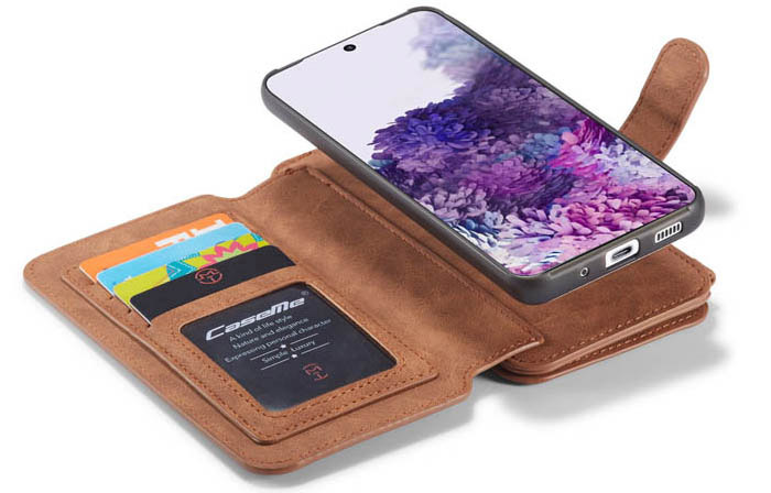 CaseMe Samsung Galaxy S20 Zipper Wallet Magnetic Detachable 2 in 1 Folio Flip Case