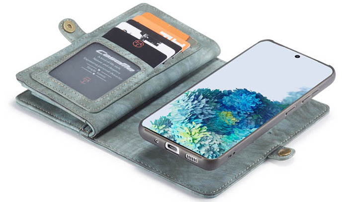 CaseMe Samsung Galaxy S20 Zipper Wallet Magnetic Detachable 2 in 1 Folio Case