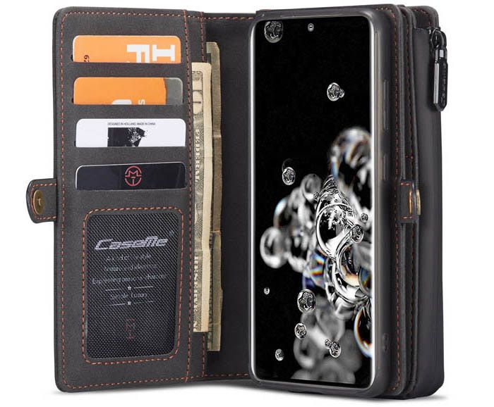 CaseMe Samsung Galaxy S20 Luxury Multi-Functional Zipper Wallet Magnetic Detachable 2 in 1 Folio Case