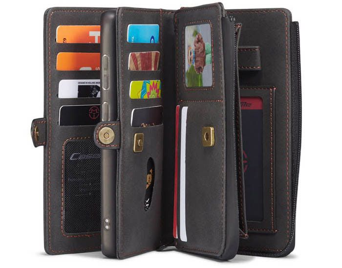 CaseMe Samsung Galaxy S20 Luxury Multi-Functional Zipper Wallet Magnetic Detachable 2 in 1 Folio Case