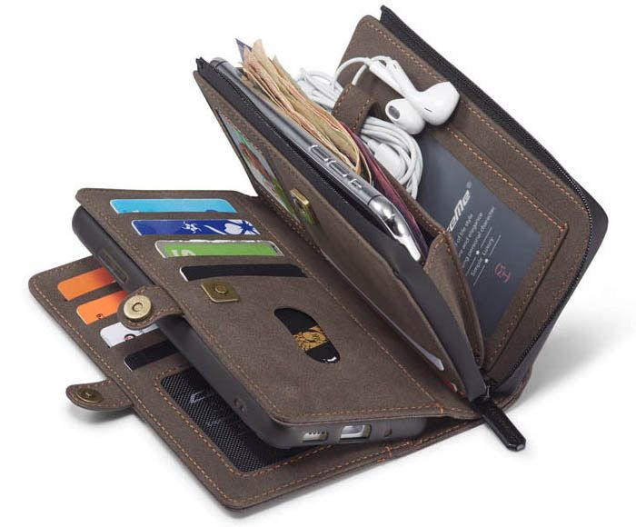 CaseMe Samsung Galaxy S20 Luxury Multi-Functional Zipper Wallet Magnetic Detachable 2 in 1 Folio Case