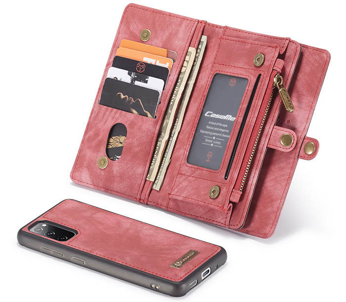 CaseMe Samsung Galaxy S20 FE Zipper Wallet Magnetic Detachable 2 in 1 Case