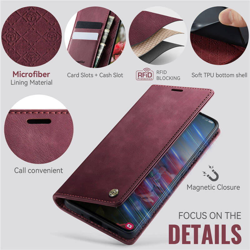 CaseMe Samsung Galaxy S20 FE Magnetic Wallet Case with RFID Blocking
