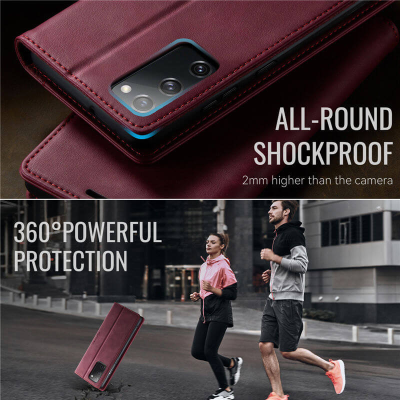 CaseMe Samsung Galaxy S20 FE Magnetic Wallet Case with RFID Blocking