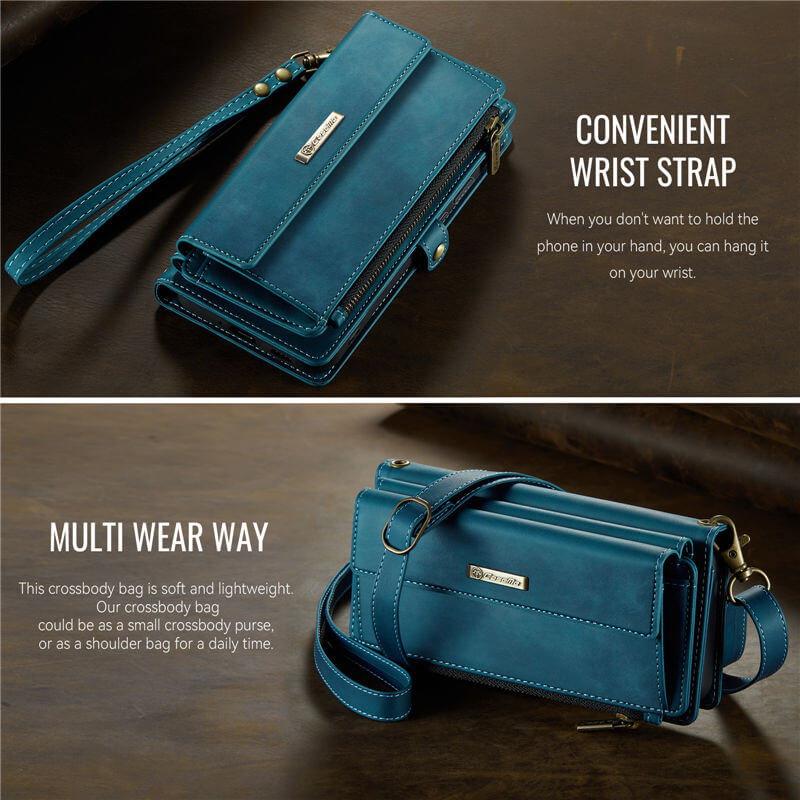 CaseMe Samsung Galaxy S20 FE Wallet Case – RFID Blocking, 9 Card Slots, Crossbody Strap & Wireless Charging