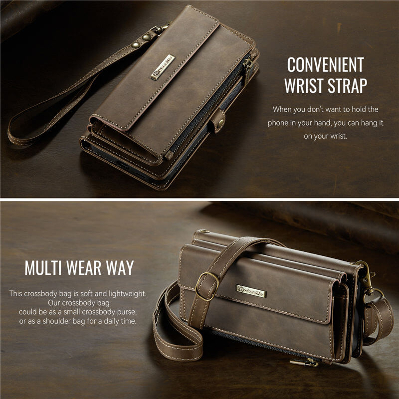 CaseMe Samsung Galaxy S20 FE Wallet Case – RFID Blocking, 9 Card Slots, Crossbody Strap & Wireless Charging