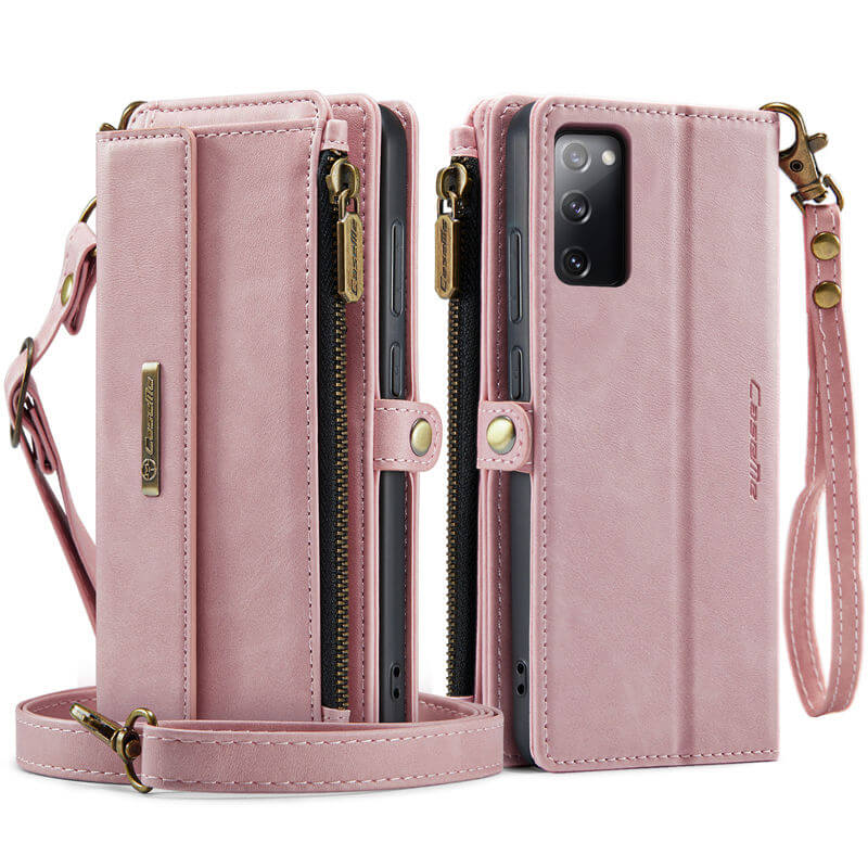 CaseMe Samsung Galaxy S20 FE Wallet Case – RFID Blocking, 9 Card Slots, Crossbody Strap & Wireless Charging