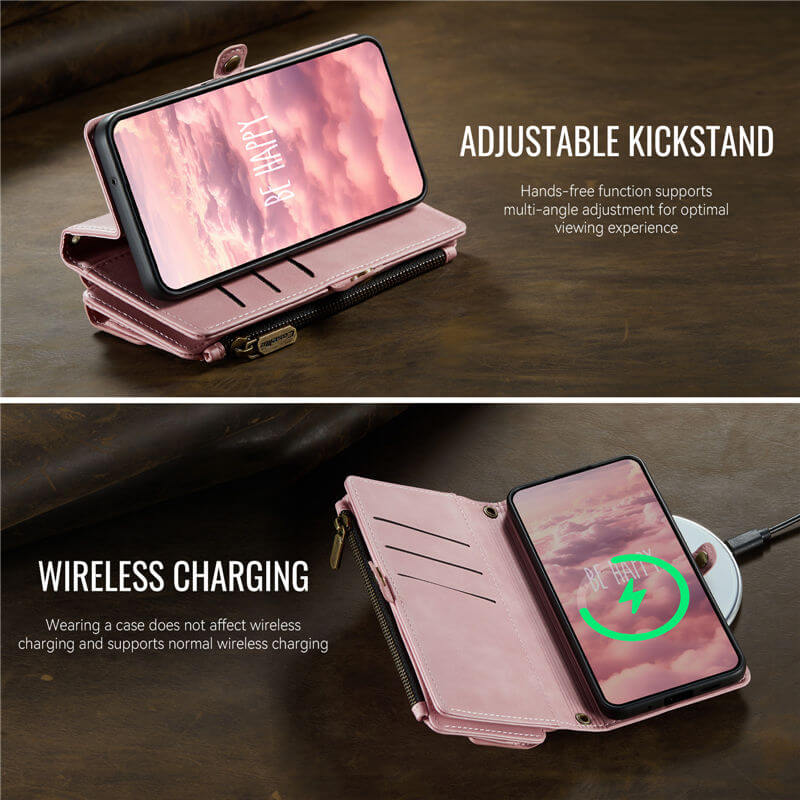 CaseMe Samsung Galaxy S20 FE Wallet Case – RFID Blocking, 9 Card Slots, Crossbody Strap & Wireless Charging