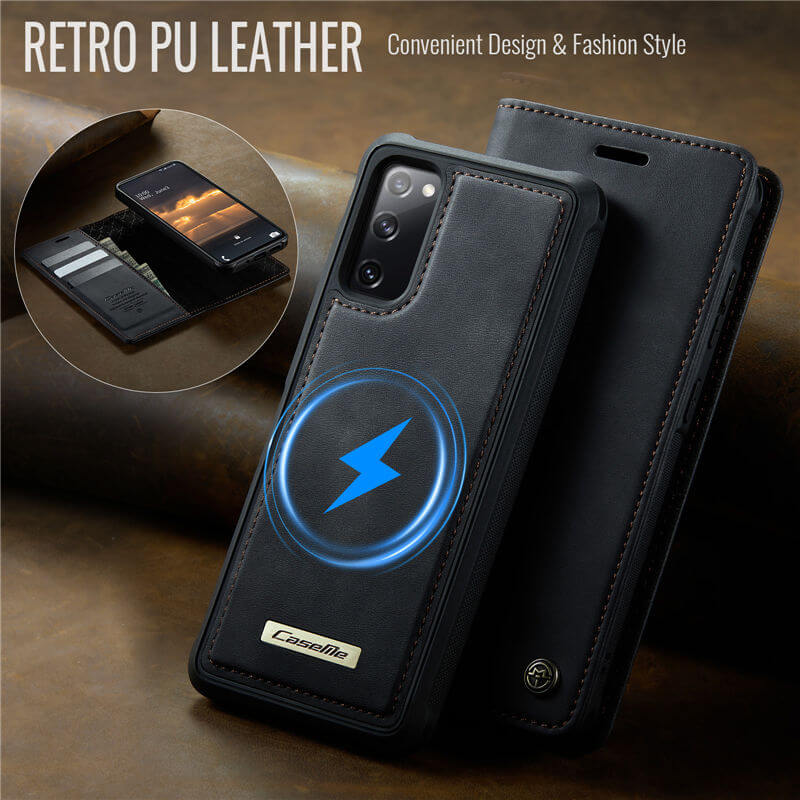 CaseMe Samsung Galaxy S20 FE 2-in-1 Magnetic Wallet Case with RFID Blocking