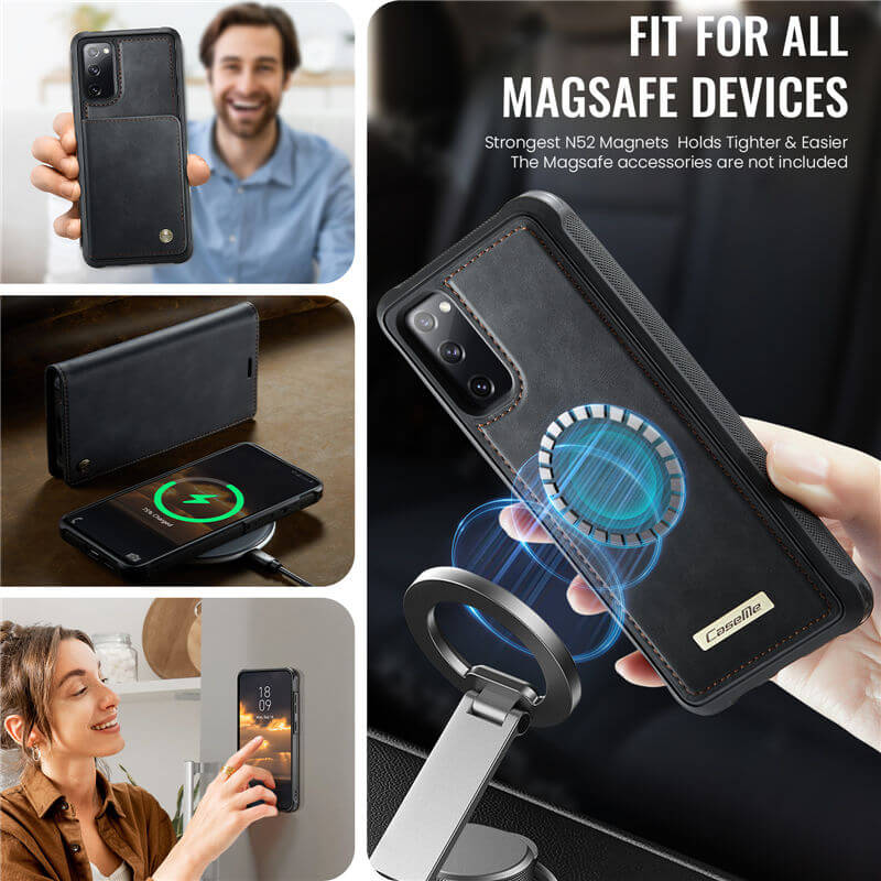 CaseMe Samsung Galaxy S20 FE 2-in-1 Magnetic Wallet Case with RFID Blocking