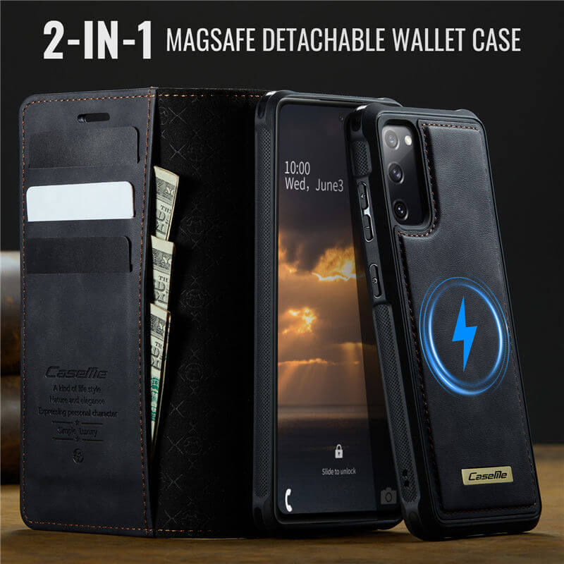 CaseMe Samsung Galaxy S20 FE 2-in-1 Magnetic Wallet Case with RFID Blocking