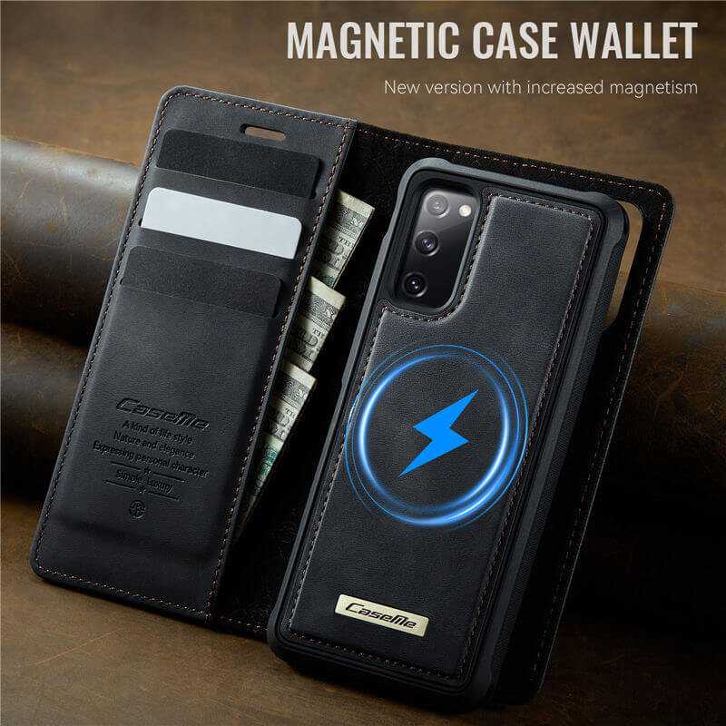 CaseMe Samsung Galaxy S20 FE 2-in-1 Magnetic Wallet Case with RFID Blocking
