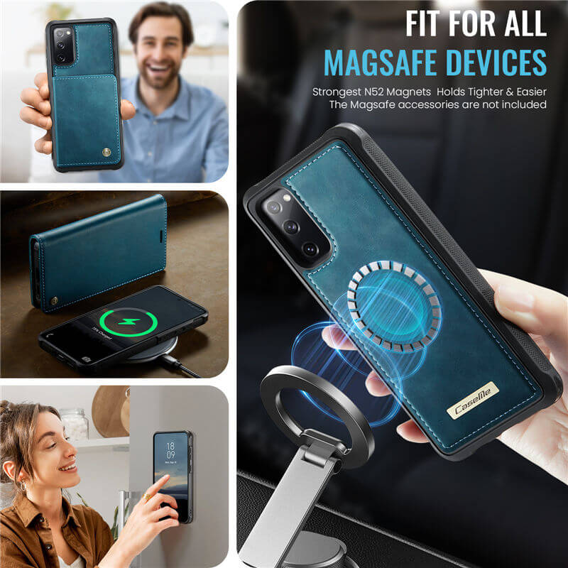 CaseMe Samsung Galaxy S20 FE 2-in-1 Magnetic Wallet Case with RFID Blocking