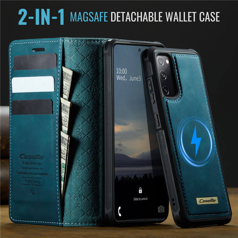 CaseMe Samsung Galaxy S20 FE 2-in-1 Magnetic Wallet Case with RFID Blocking