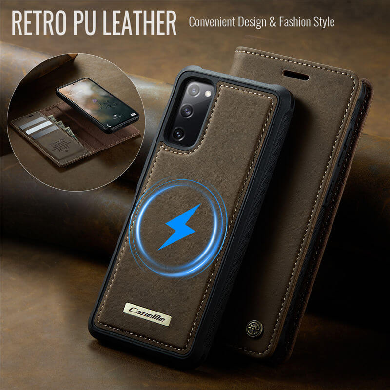 CaseMe Samsung Galaxy S20 FE 2-in-1 Magnetic Wallet Case with RFID Blocking