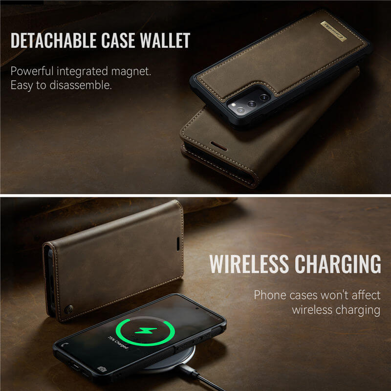 CaseMe Samsung Galaxy S20 FE 2-in-1 Magnetic Wallet Case with RFID Blocking