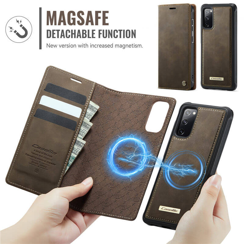 CaseMe Samsung Galaxy S20 FE 2-in-1 Magnetic Wallet Case with RFID Blocking