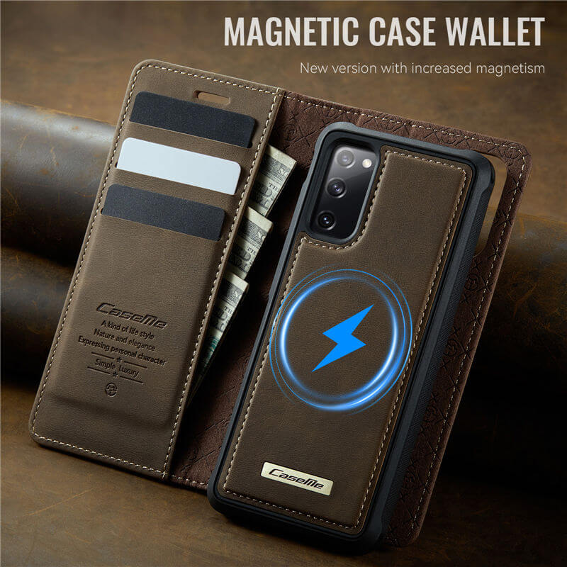 CaseMe Samsung Galaxy S20 FE 2-in-1 Magnetic Wallet Case with RFID Blocking