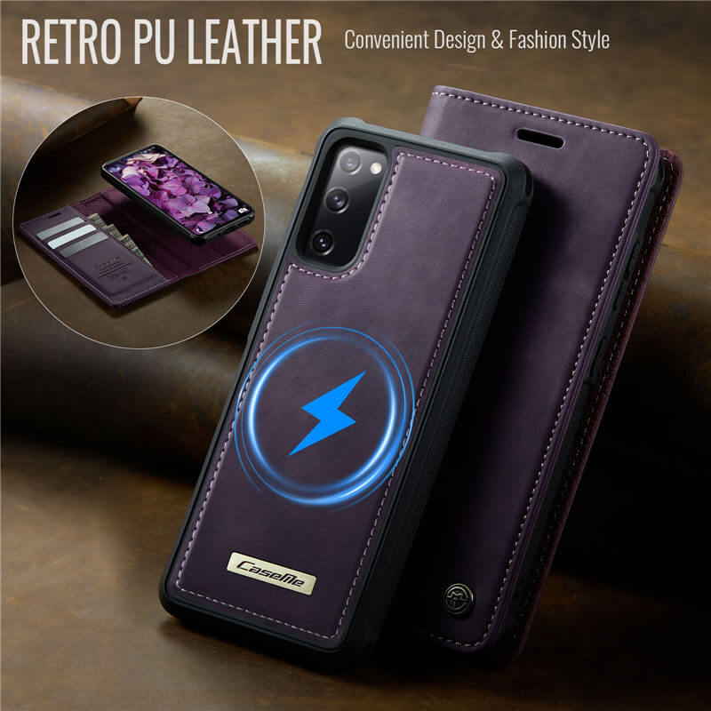 CaseMe Samsung Galaxy S20 FE 2-in-1 Magnetic Wallet Case with RFID Blocking