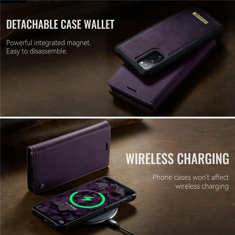 CaseMe Samsung Galaxy S20 FE 2-in-1 Magnetic Wallet Case with RFID Blocking