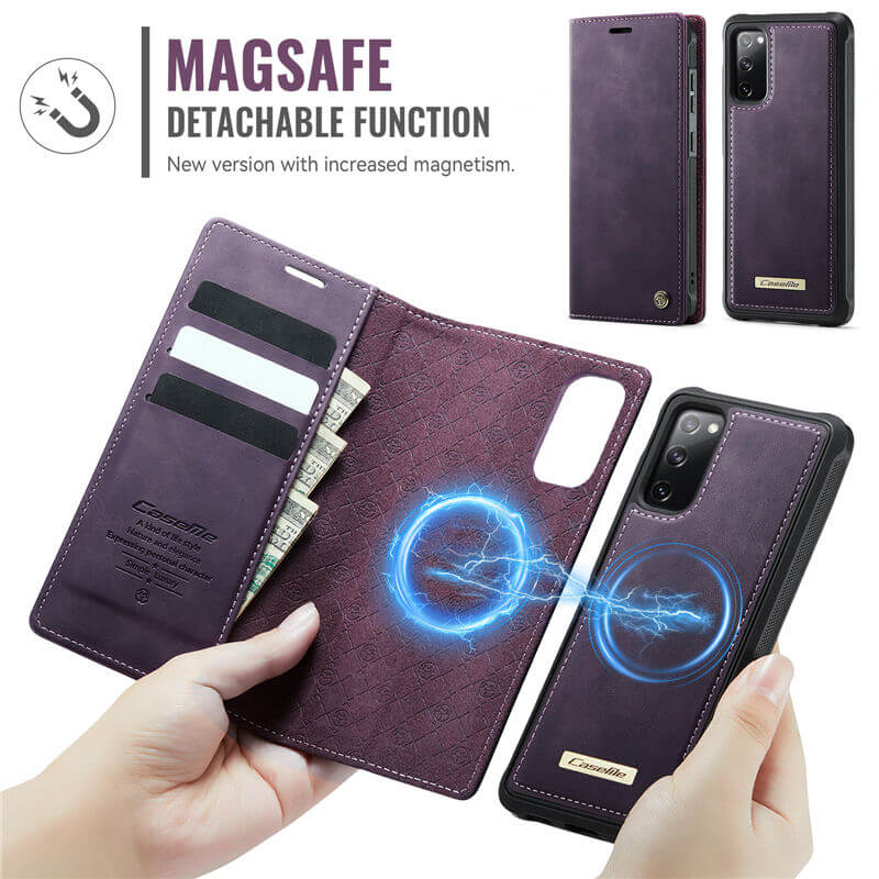CaseMe Samsung Galaxy S20 FE 2-in-1 Magnetic Wallet Case with RFID Blocking