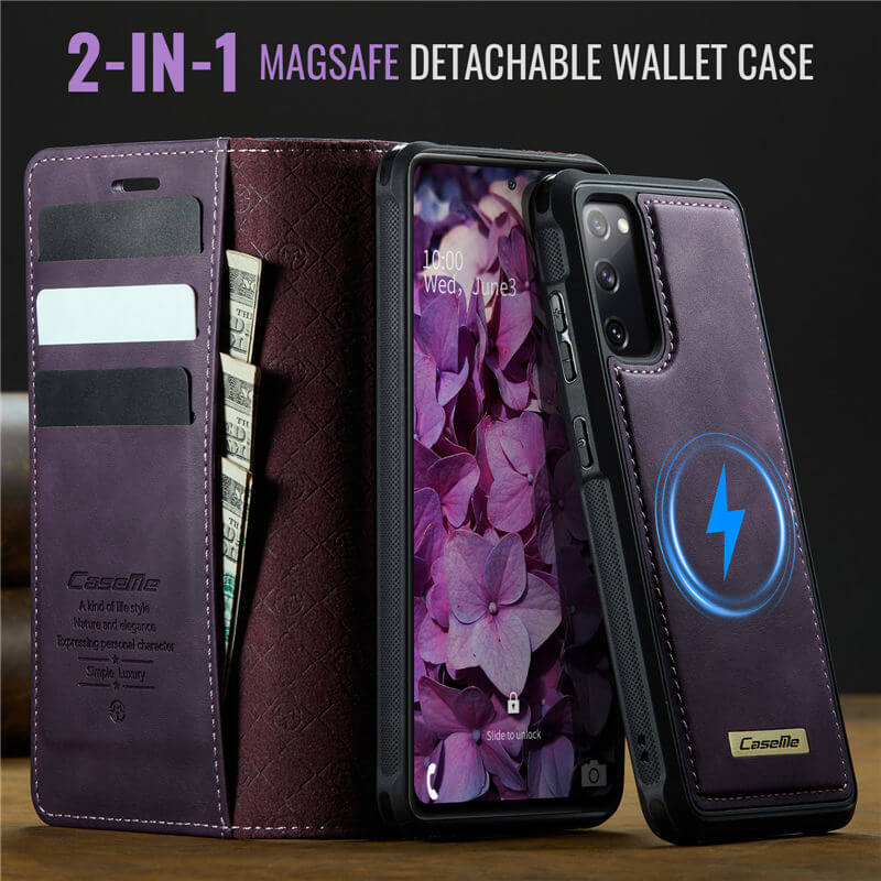 CaseMe Samsung Galaxy S20 FE 2-in-1 Magnetic Wallet Case with RFID Blocking