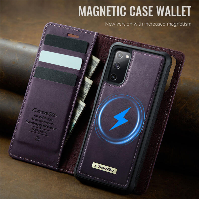 CaseMe Samsung Galaxy S20 FE 2-in-1 Magnetic Wallet Case with RFID Blocking
