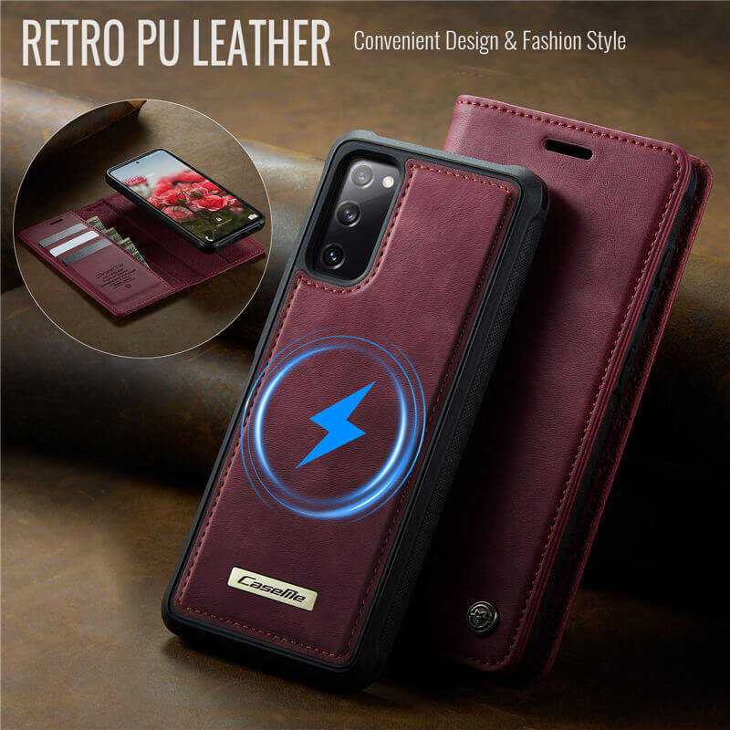 CaseMe Samsung Galaxy S20 FE 2-in-1 Magnetic Wallet Case with RFID Blocking