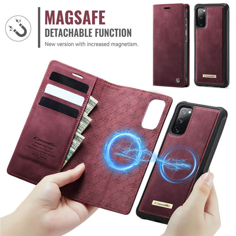 CaseMe Samsung Galaxy S20 FE 2-in-1 Magnetic Wallet Case with RFID Blocking