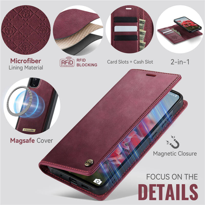 CaseMe Samsung Galaxy S20 FE 2-in-1 Magnetic Wallet Case with RFID Blocking