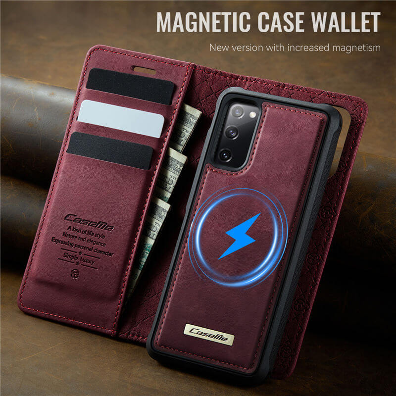 CaseMe Samsung Galaxy S20 FE 2-in-1 Magnetic Wallet Case with RFID Blocking