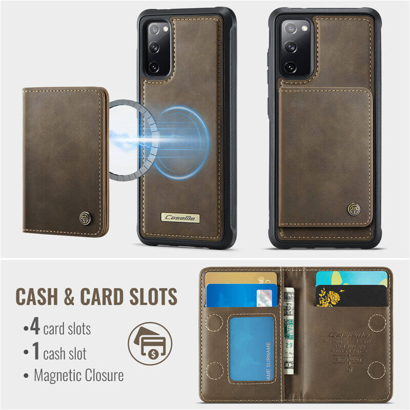 CaseMe Samsung Galaxy S20 FE 2-in-1 Magnetic Wallet Case