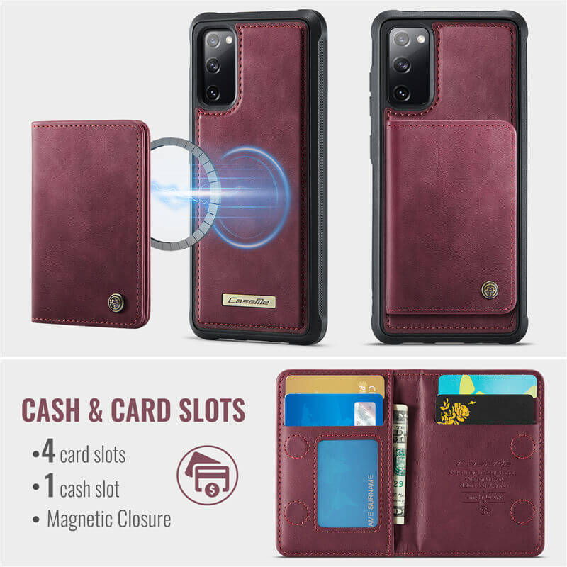 CaseMe Samsung Galaxy S20 FE 2-in-1 Magnetic Wallet Case