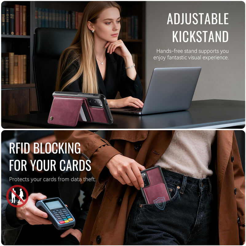 CaseMe Samsung Galaxy S20 FE 2-in-1 Magnetic Wallet Case