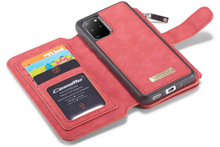 CaseMe Samsung Galaxy S20 Plus Zipper Wallet Magnetic Detachable 2 in 1 Folio Flip Case