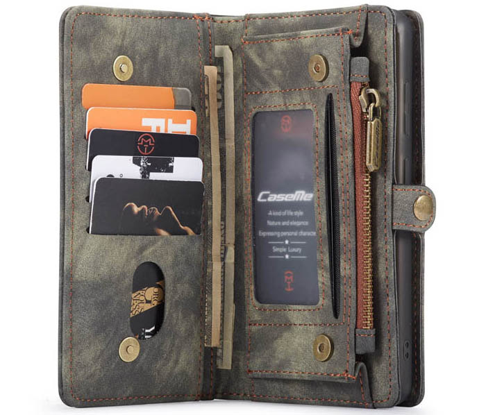 CaseMe Samsung Galaxy S20 Plus Zipper Wallet Magnetic Detachable 2 in 1 Folio Case