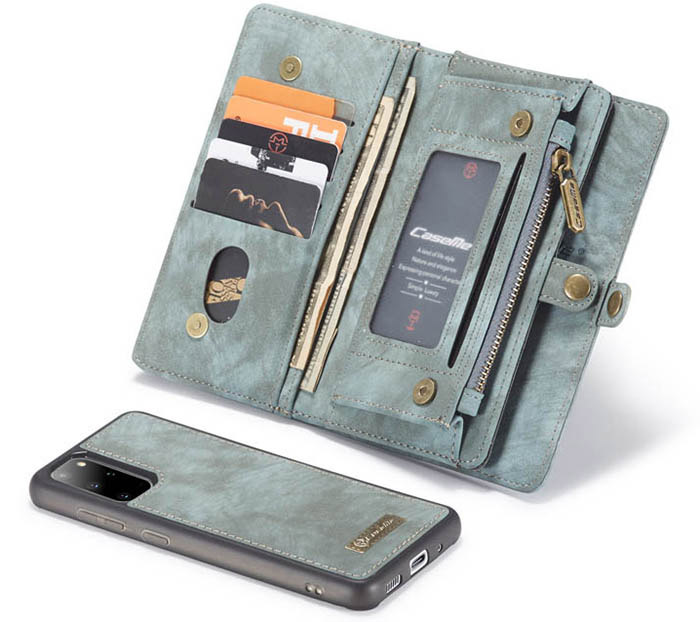 CaseMe Samsung Galaxy S20 Plus Zipper Wallet Magnetic Detachable 2 in 1 Folio Case