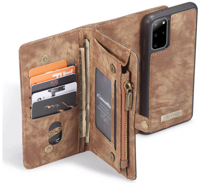 CaseMe Samsung Galaxy S20 Plus Zipper Wallet Magnetic Detachable 2 in 1 Folio Case